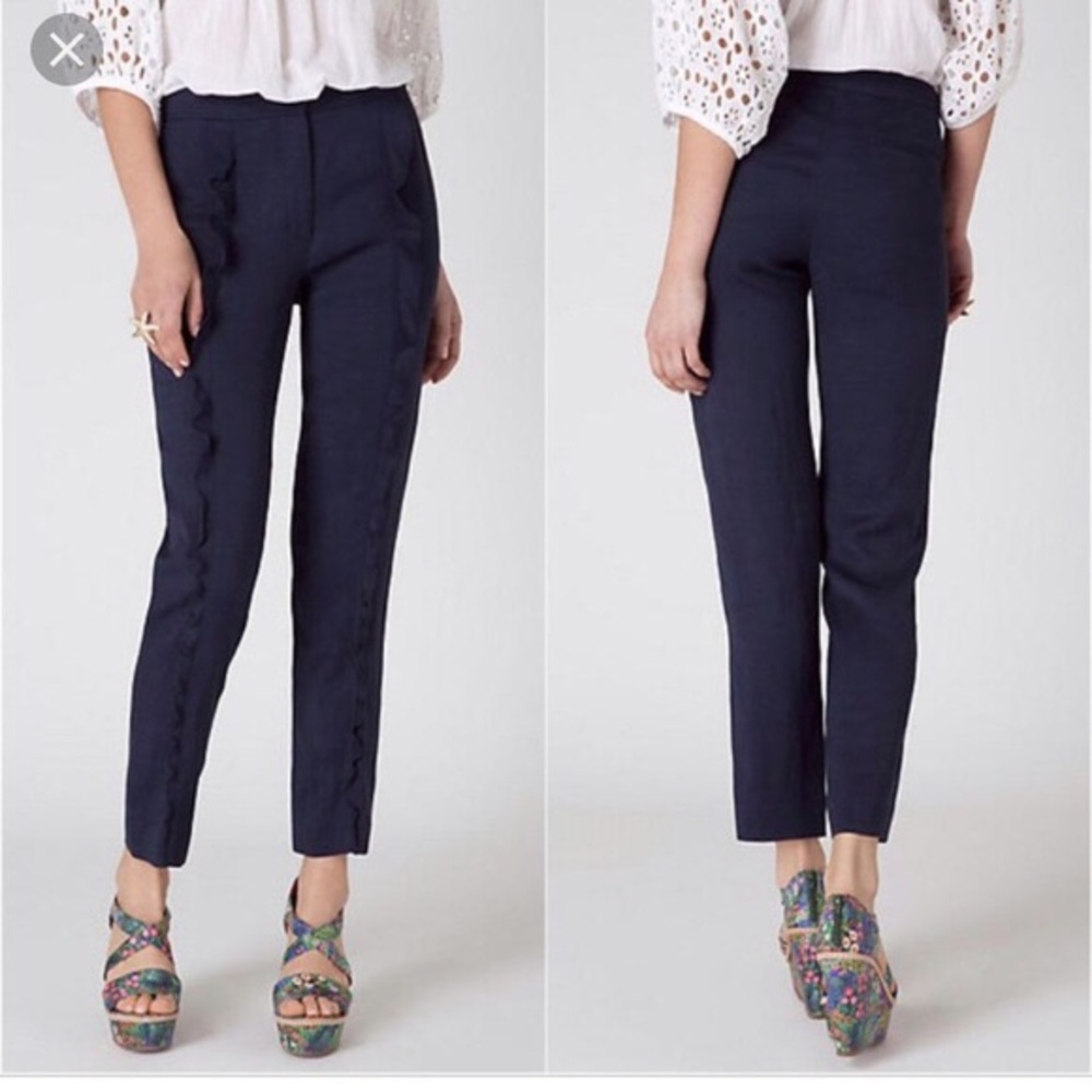 Anthropology ruffle front pants
